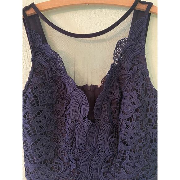 NWT Grace Karin Womens Navy Blue V Neck Sleeveless A Line Dress Size Small - Picture 3 of 4